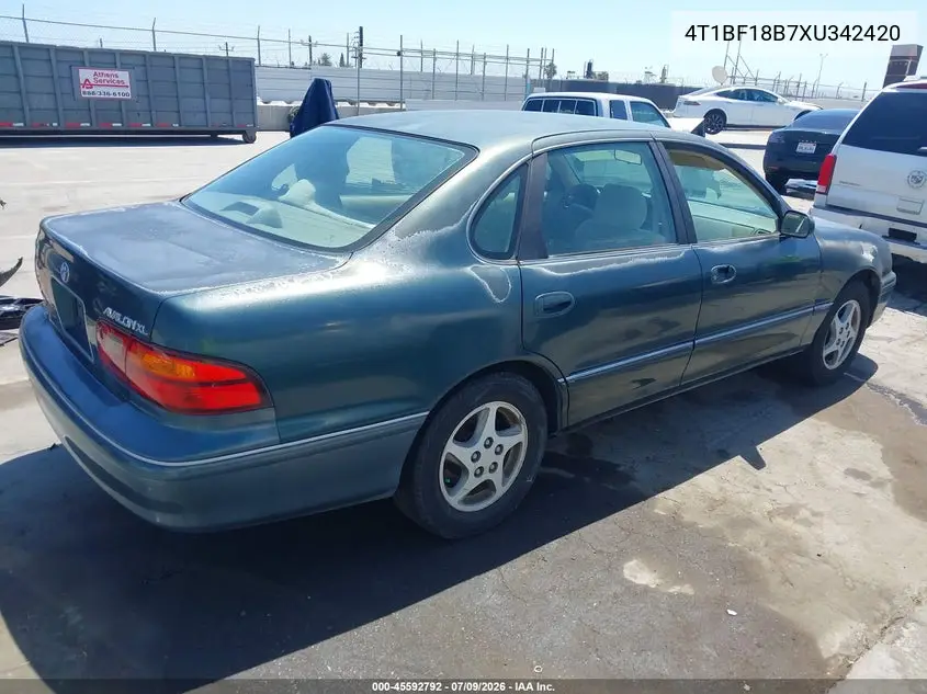 1999 Toyota Avalon Xl VIN: 4T1BF18B7XU342420 Lot: 45592792