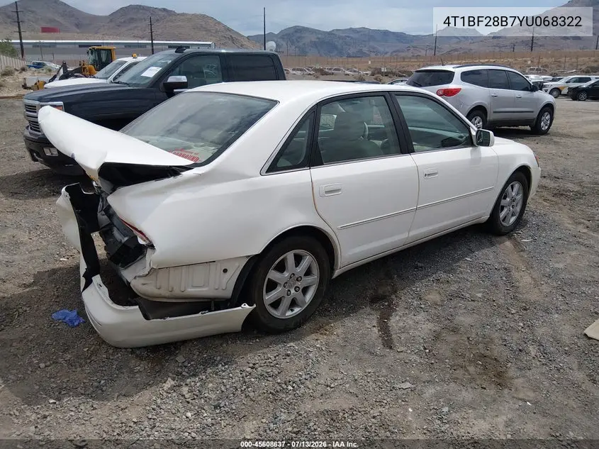 2000 Toyota Avalon Xls VIN: 4T1BF28B7YU068322 Lot: 45608637
