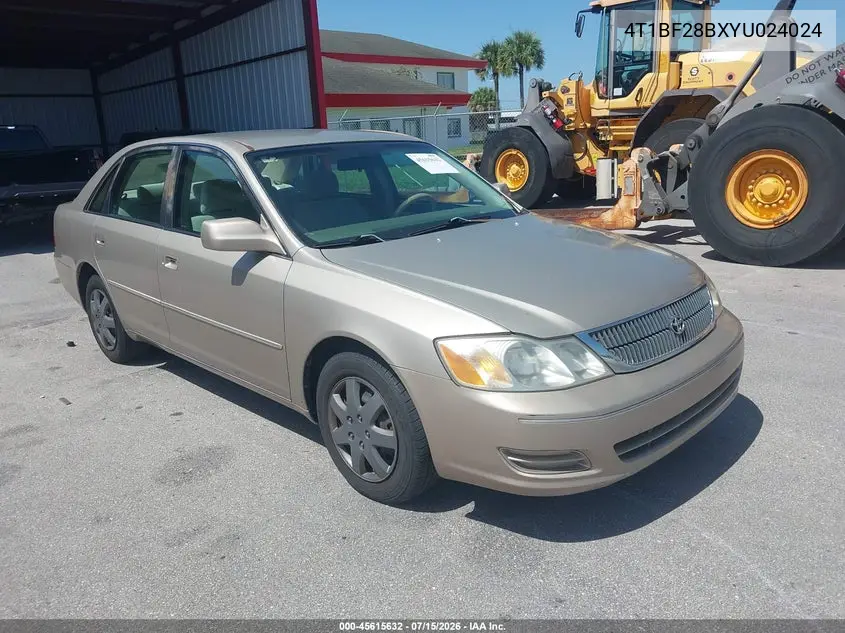 2000 Toyota Avalon Xl VIN: 4T1BF28BXYU024024 Lot: 45615632