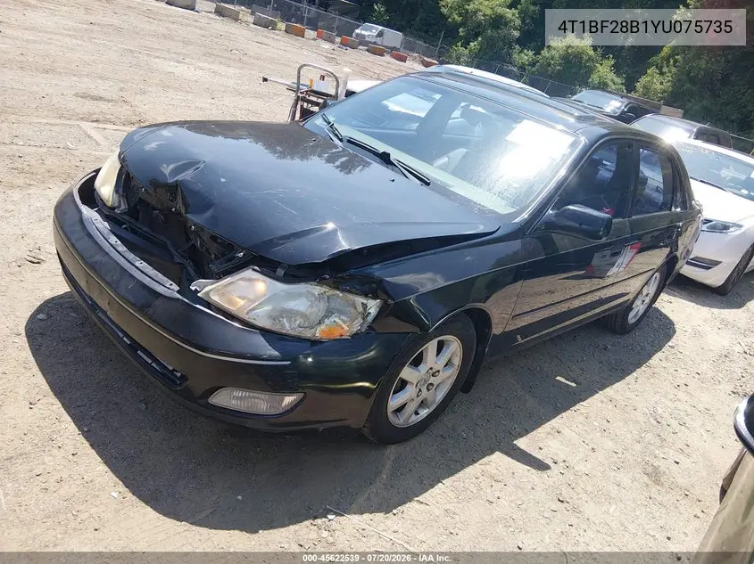 2000 Toyota Avalon Xls VIN: 4T1BF28B1YU075735 Lot: 45622539