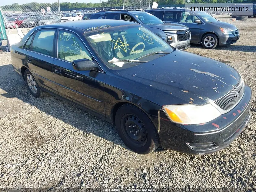 2000 Toyota Avalon Xl VIN: 4T1BF28B3YU033812 Lot: 45640037