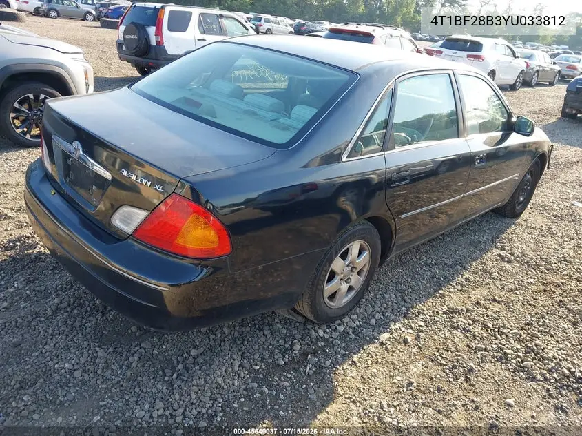 2000 Toyota Avalon Xl VIN: 4T1BF28B3YU033812 Lot: 45640037
