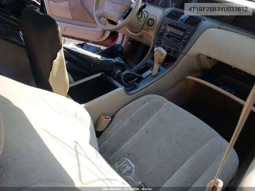 2000 Toyota Avalon Xl VIN: 4T1BF28B3YU033812 Lot: 45640037