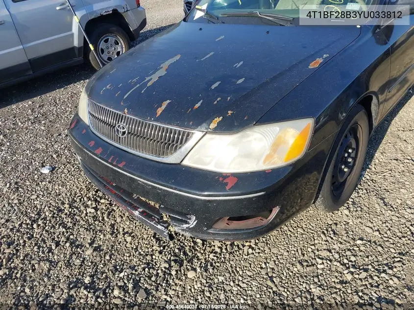 2000 Toyota Avalon Xl VIN: 4T1BF28B3YU033812 Lot: 45640037