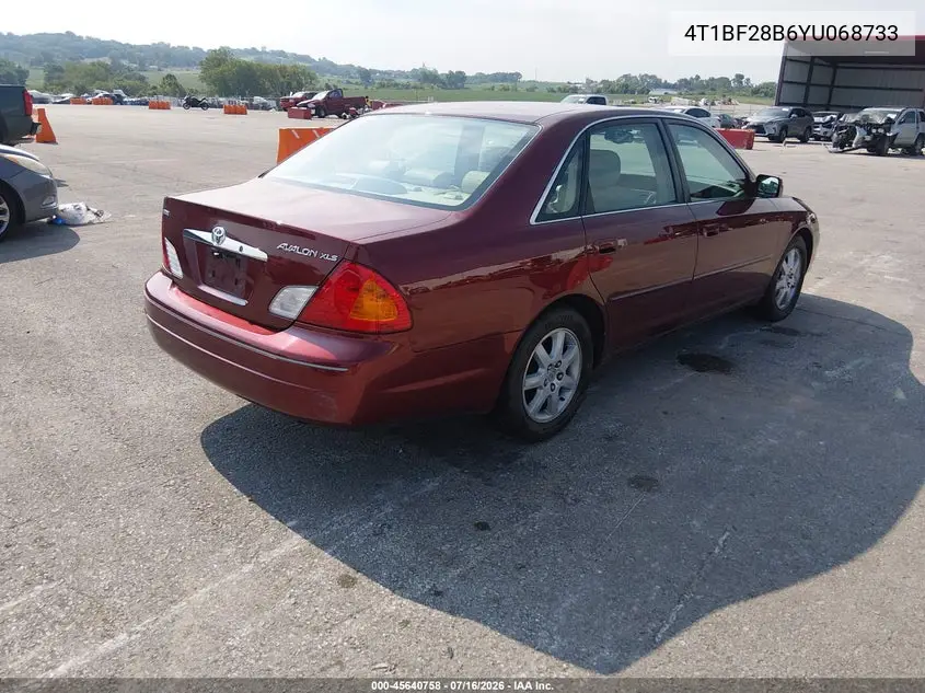 2000 Toyota Avalon Xls VIN: 4T1BF28B6YU068733 Lot: 45640758