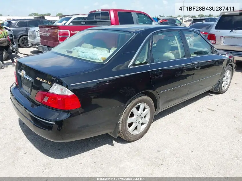 2003 Toyota Avalon Xl VIN: 4T1BF28B43U287411 Lot: 45621011