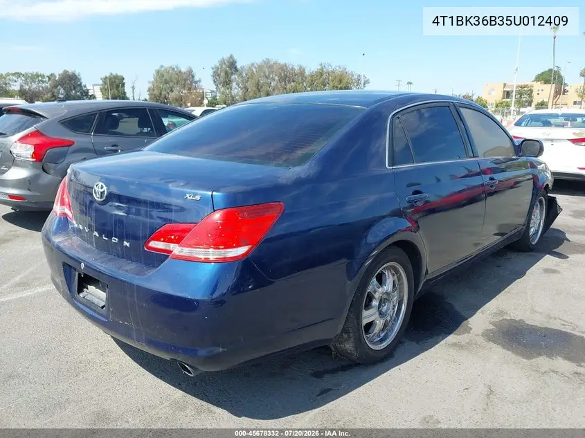 2005 Toyota Avalon Xls VIN: 4T1BK36B35U012409 Lot: 45678332
