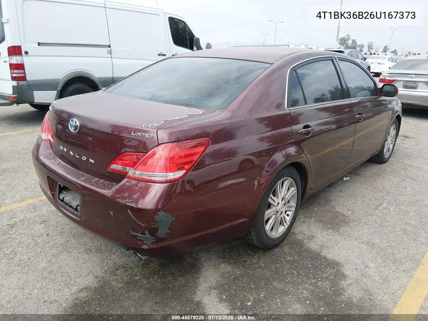 2006 Toyota Avalon Limited VIN: 4T1BK36B26U167373 Lot: 45579320