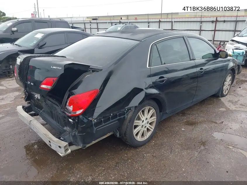 2006 Toyota Avalon Limited VIN: 4T1BK36B86U103872 Lot: 45639258