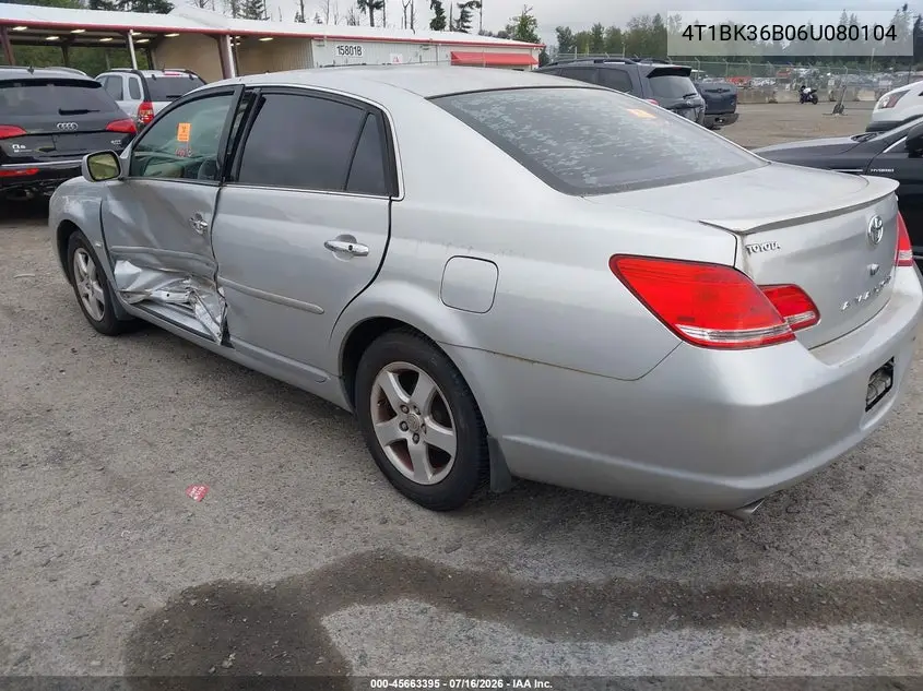 2006 Toyota Avalon Limited VIN: 4T1BK36B06U080104 Lot: 45663395
