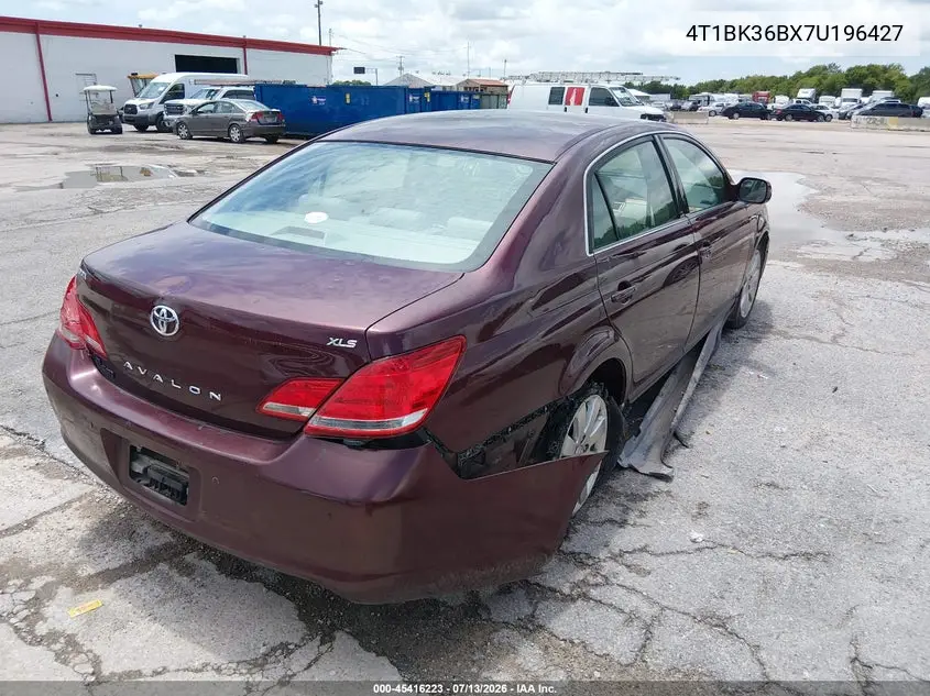 2007 Toyota Avalon Xls VIN: 4T1BK36BX7U196427 Lot: 45416223