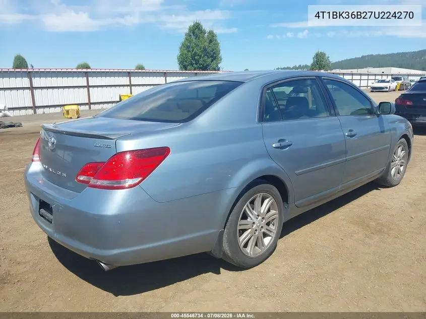2007 Toyota Avalon Limited VIN: 4T1BK36B27U224270 Lot: 45546734