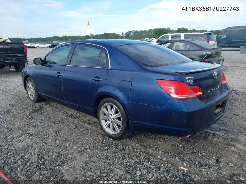 2007 Toyota Avalon Limited VIN: 4T1BK36B17U227743 Lot: 45602284