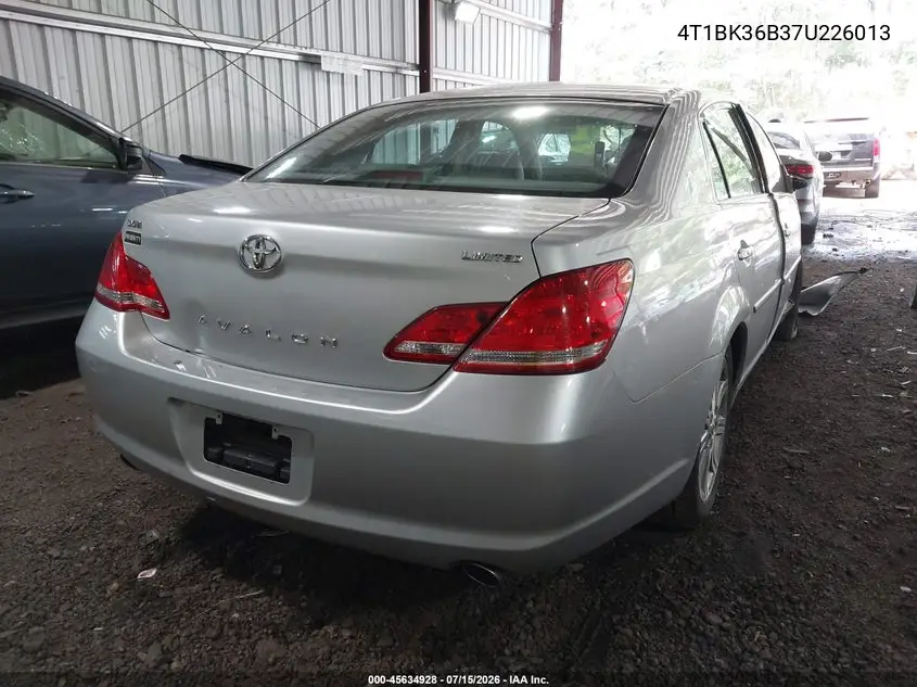 2007 Toyota Avalon Limited VIN: 4T1BK36B37U226013 Lot: 45634928