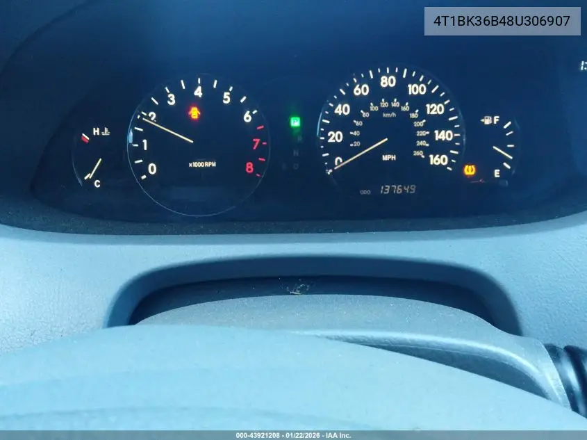 4T1BK36B48U306907 2008 Toyota Avalon Limited