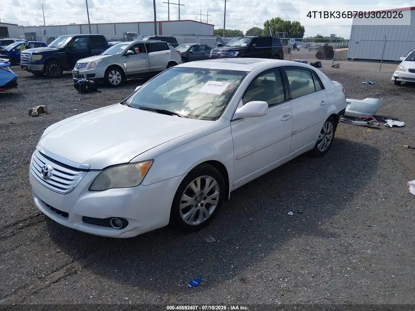 2008 Toyota Avalon Xl/Xls/Touring/Limited VIN: 4T1BK36B78U302026 Lot: 45592407