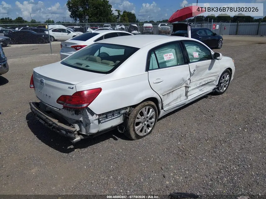 2008 Toyota Avalon Xl/Xls/Touring/Limited VIN: 4T1BK36B78U302026 Lot: 45592407