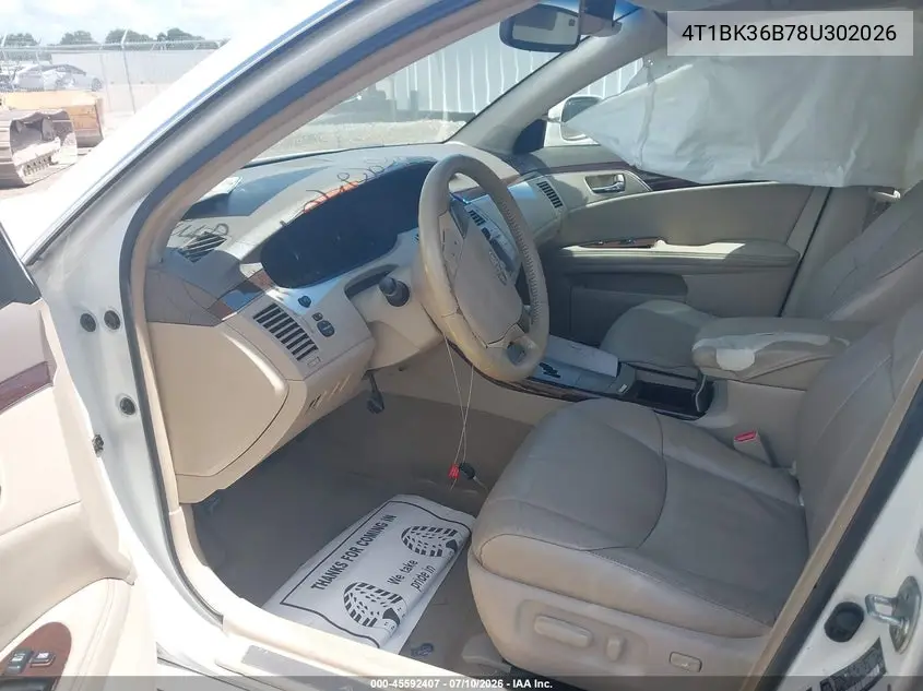 2008 Toyota Avalon Xl/Xls/Touring/Limited VIN: 4T1BK36B78U302026 Lot: 45592407
