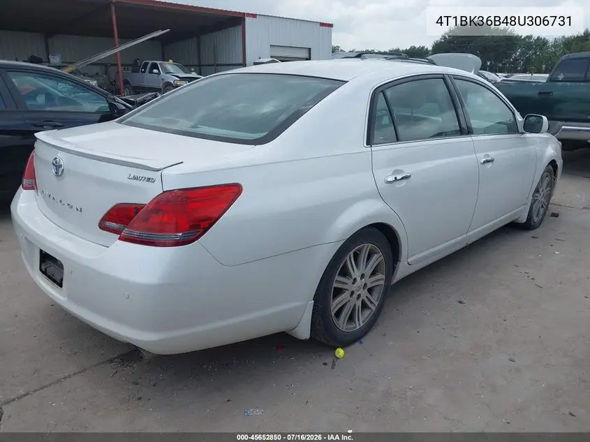2008 Toyota Avalon Limited VIN: 4T1BK36B48U306731 Lot: 45652850