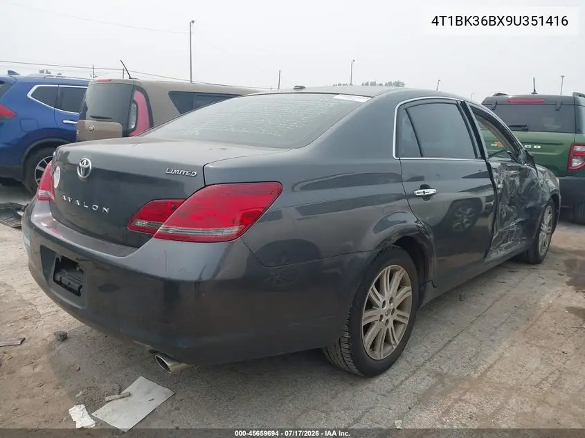 2009 Toyota Avalon Limited VIN: 4T1BK36BX9U351416 Lot: 45659694