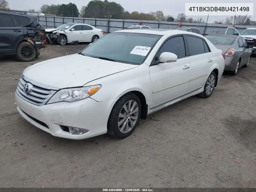 4T1BK3DB4BU421498 2011 Toyota Avalon Limited
