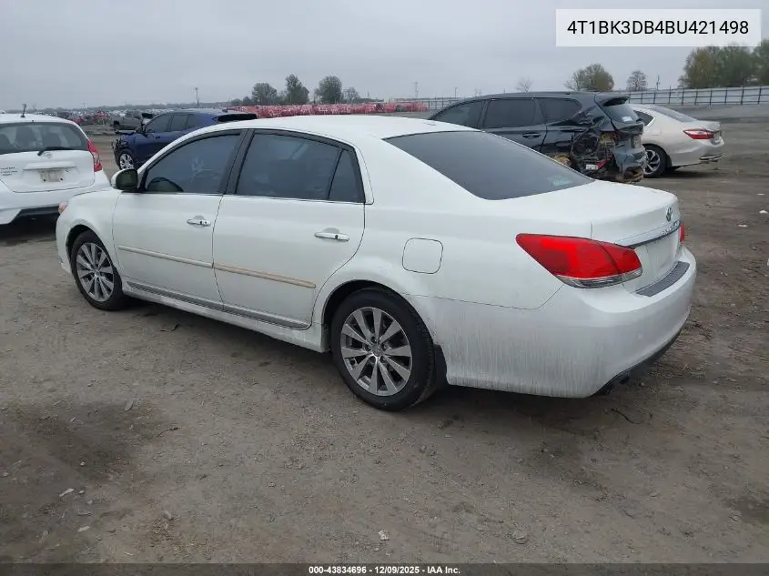 4T1BK3DB4BU421498 2011 Toyota Avalon Limited
