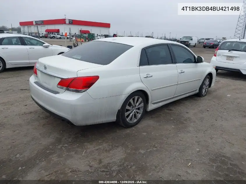 4T1BK3DB4BU421498 2011 Toyota Avalon Limited