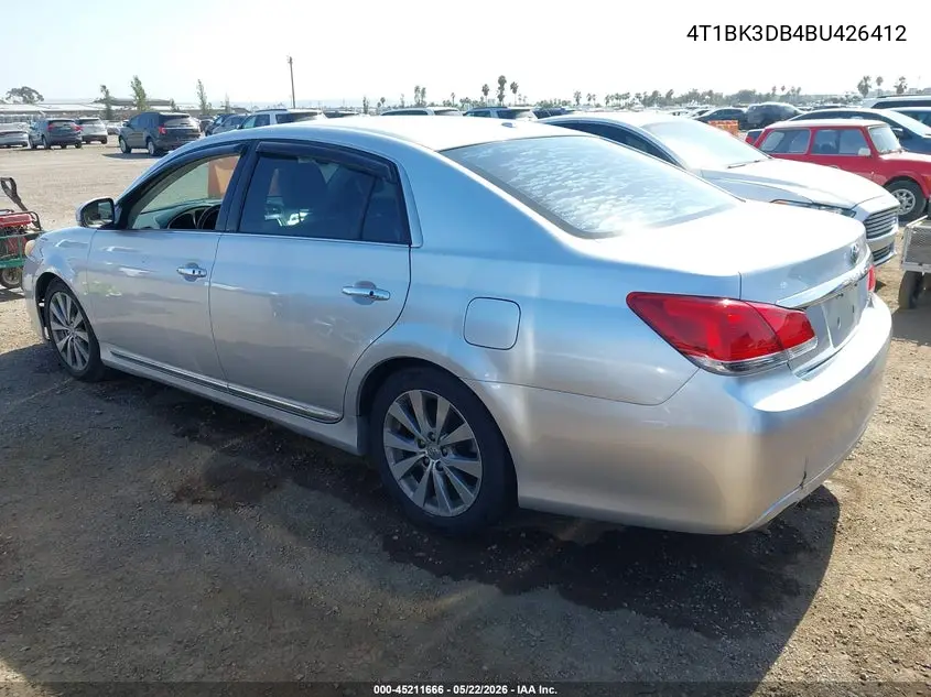 2011 Toyota Avalon Limited VIN: 4T1BK3DB4BU426412 Lot: 45211666