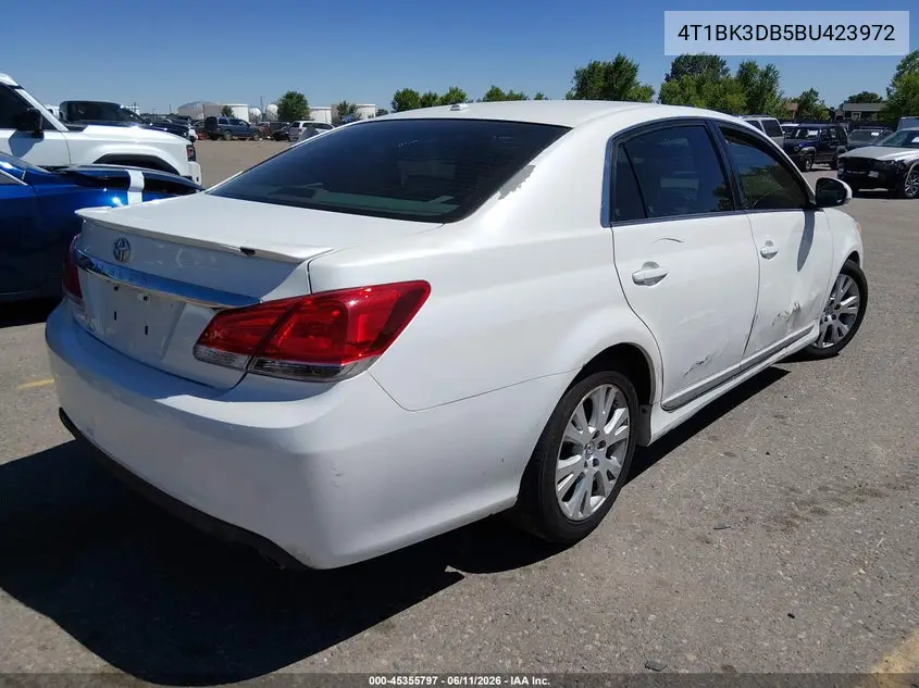 2011 Toyota Avalon VIN: 4T1BK3DB5BU423972 Lot: 45355797
