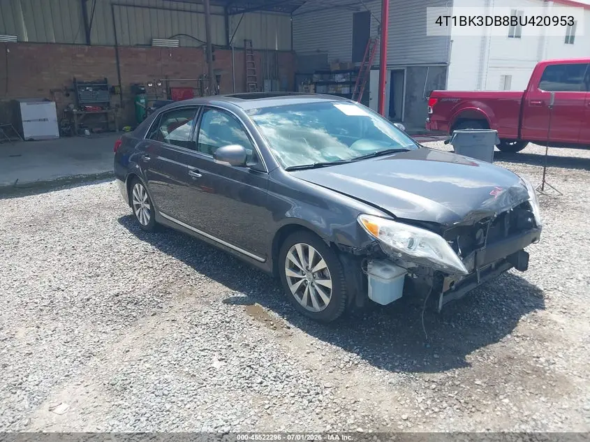 2011 Toyota Avalon Limited VIN: 4T1BK3DB8BU420953 Lot: 45522296