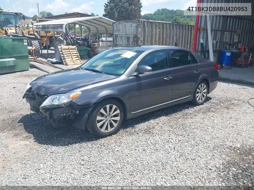 2011 Toyota Avalon Limited VIN: 4T1BK3DB8BU420953 Lot: 45522296