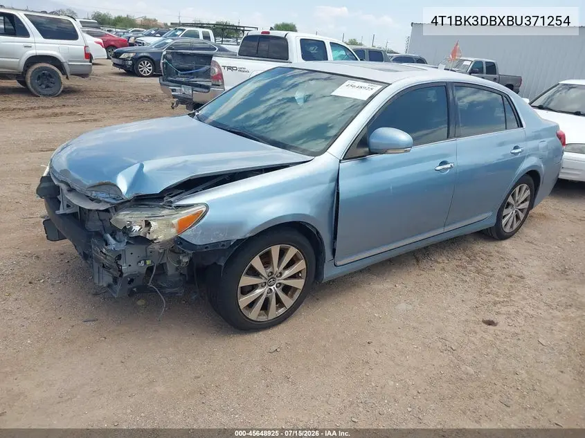 2011 Toyota Avalon Limited VIN: 4T1BK3DBXBU371254 Lot: 45648925