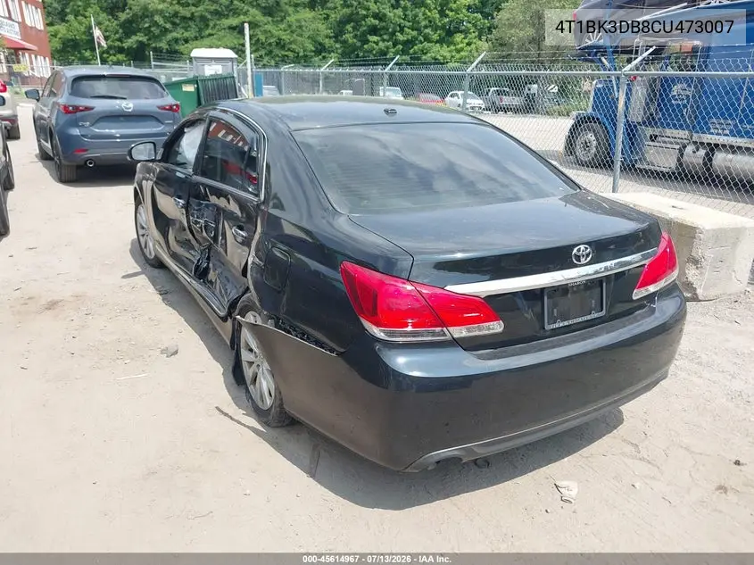 2012 Toyota Avalon Limited VIN: 4T1BK3DB8CU473007 Lot: 45614967