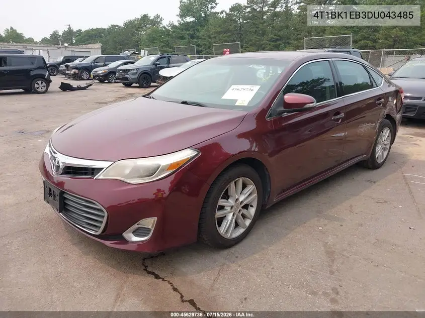 2013 Toyota Avalon Xle VIN: 4T1BK1EB3DU043485 Lot: 45629736