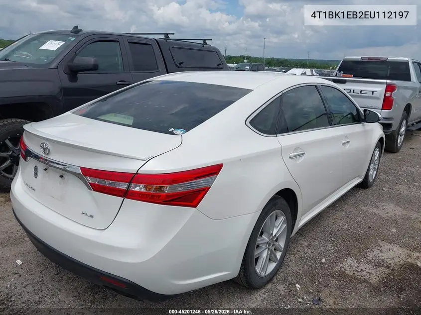 2014 Toyota Avalon Xle VIN: 4T1BK1EB2EU112197 Lot: 45201246