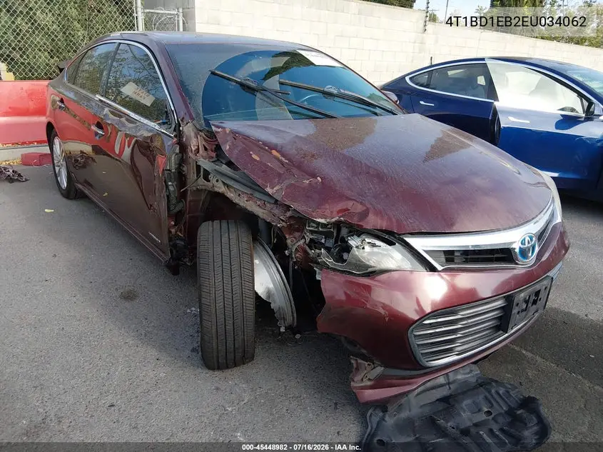 2014 Toyota Avalon Hybrid Xle Touring VIN: 4T1BD1EB2EU034062 Lot: 45448982