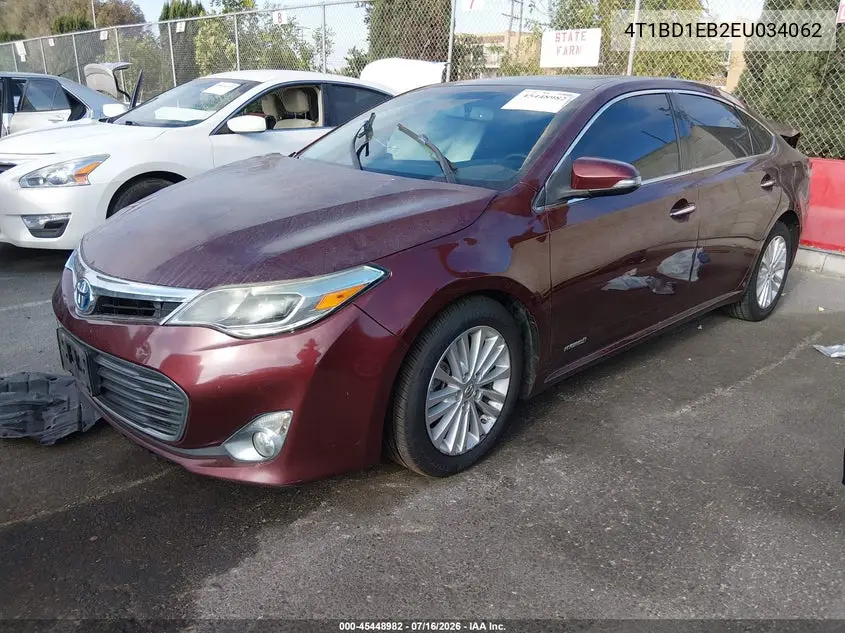 2014 Toyota Avalon Hybrid Xle Touring VIN: 4T1BD1EB2EU034062 Lot: 45448982