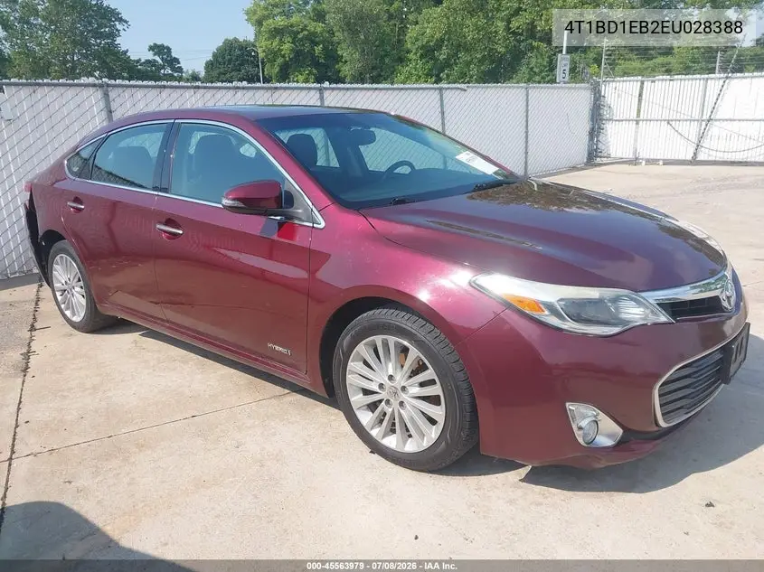 2014 Toyota Avalon Hybrid Xle Touring VIN: 4T1BD1EB2EU028388 Lot: 45563979