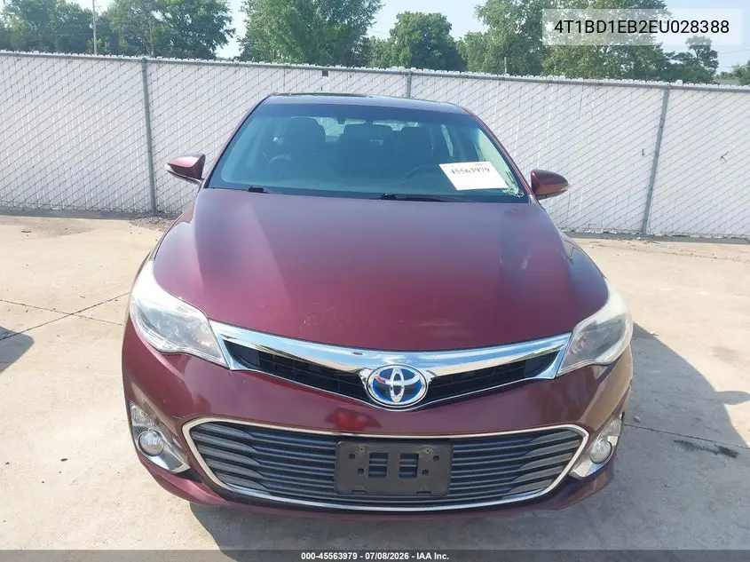 2014 Toyota Avalon Hybrid Xle Touring VIN: 4T1BD1EB2EU028388 Lot: 45563979