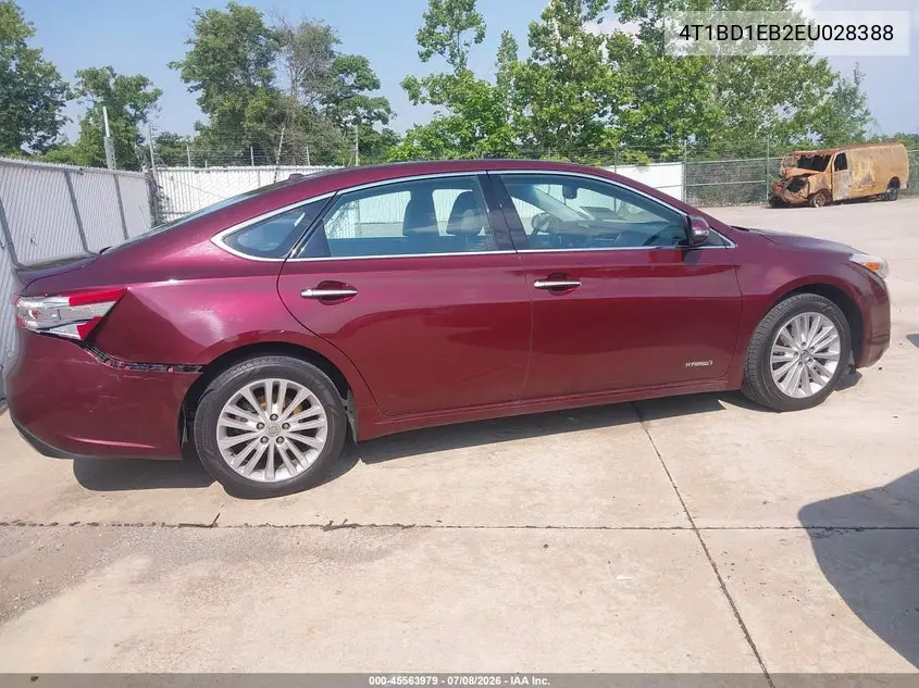 2014 Toyota Avalon Hybrid Xle Touring VIN: 4T1BD1EB2EU028388 Lot: 45563979