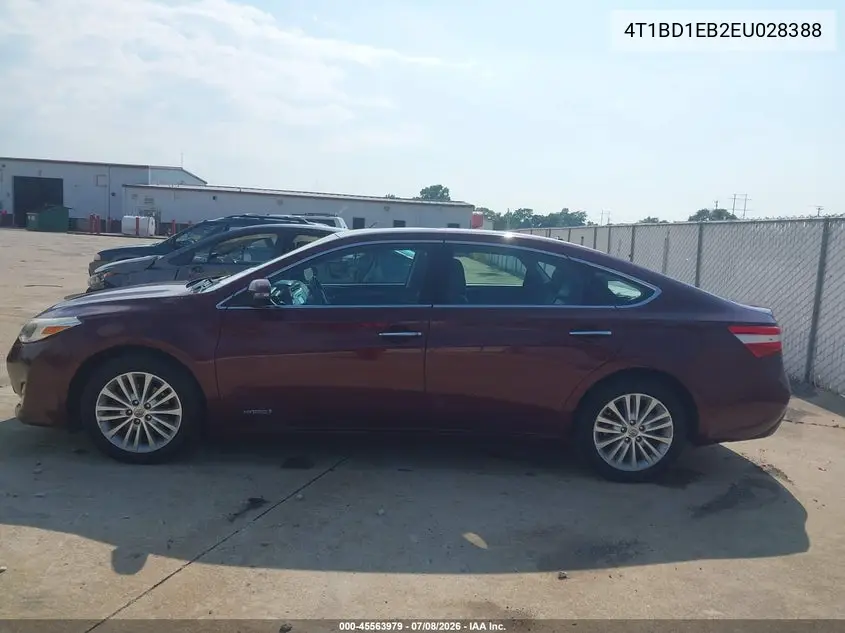 2014 Toyota Avalon Hybrid Xle Touring VIN: 4T1BD1EB2EU028388 Lot: 45563979