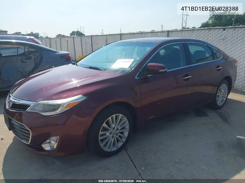 2014 Toyota Avalon Hybrid Xle Touring VIN: 4T1BD1EB2EU028388 Lot: 45563979