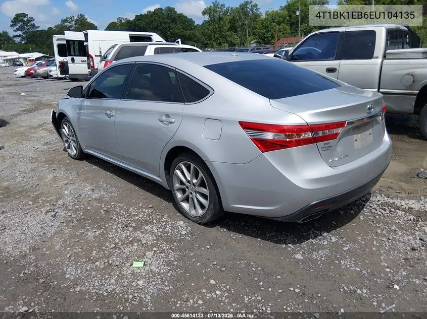 2014 Toyota Avalon Xle Touring VIN: 4T1BK1EB6EU104135 Lot: 45614133