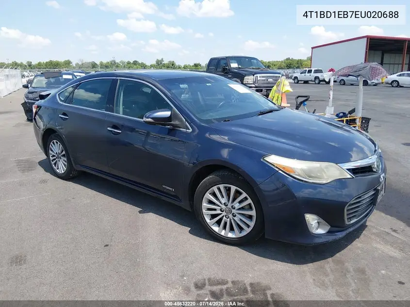 2014 Toyota Avalon Hybrid Limited VIN: 4T1BD1EB7EU020688 Lot: 45632220