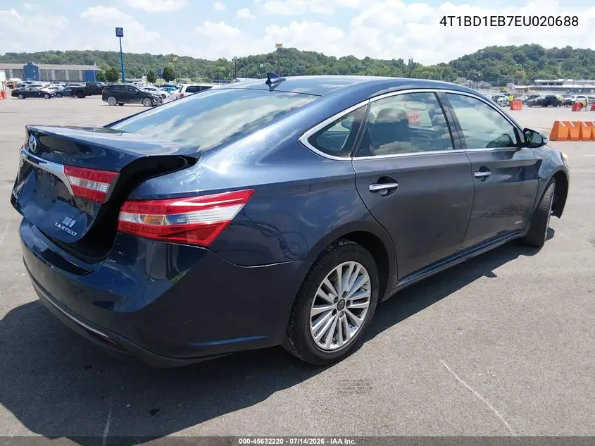 2014 Toyota Avalon Hybrid Limited VIN: 4T1BD1EB7EU020688 Lot: 45632220
