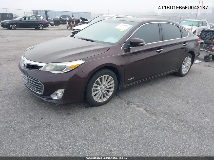 4T1BD1EB6FU043137 2015 Toyota Avalon Hybrid Xle Touring