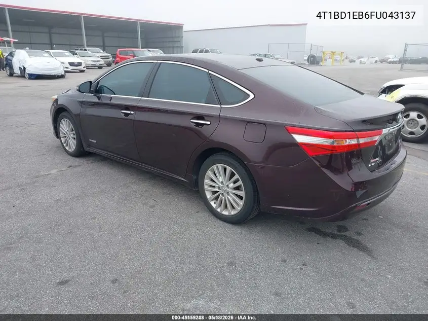 4T1BD1EB6FU043137 2015 Toyota Avalon Hybrid Xle Touring