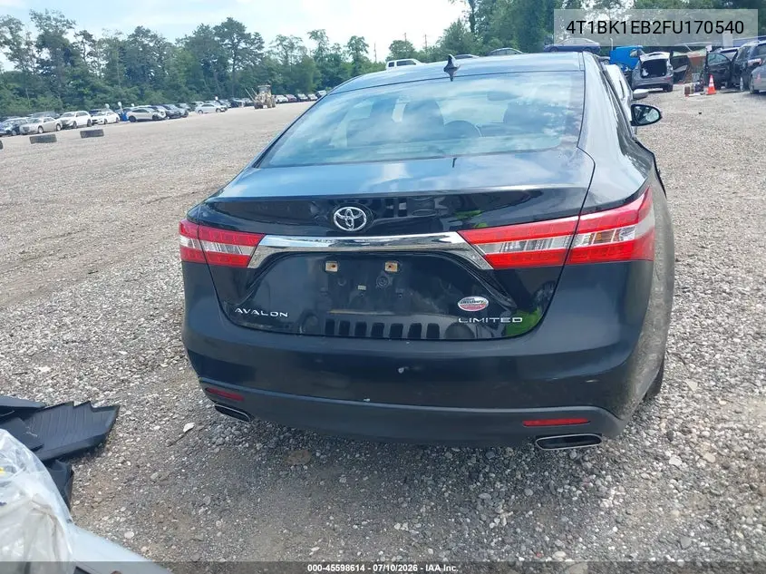 2015 Toyota Avalon Limited VIN: 4T1BK1EB2FU170540 Lot: 45598614