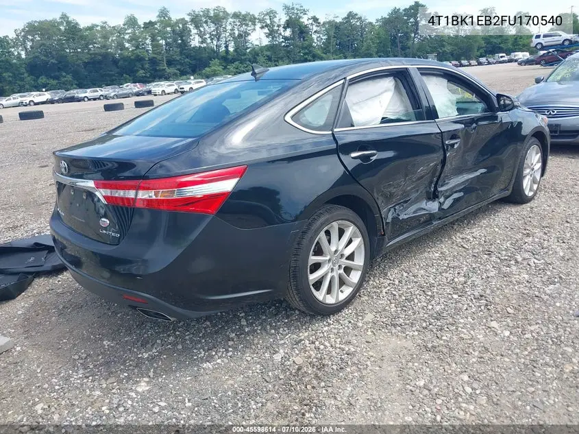 2015 Toyota Avalon Limited VIN: 4T1BK1EB2FU170540 Lot: 45598614