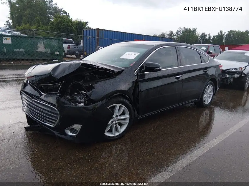 2015 Toyota Avalon Xle VIN: 4T1BK1EBXFU138774 Lot: 45626396